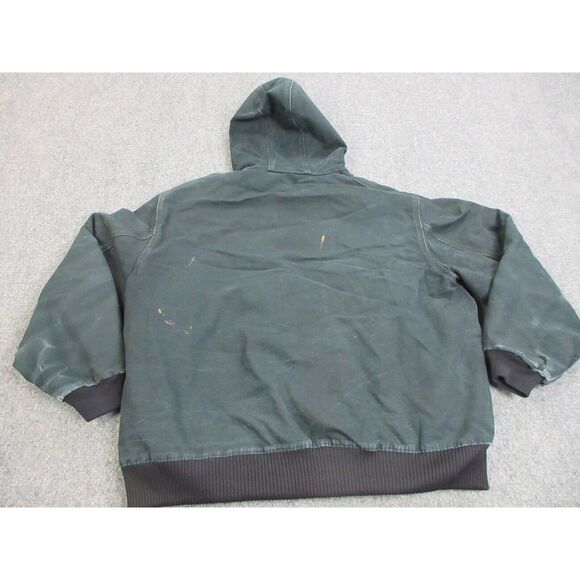 VINTAGE Carhartt Jacket J140 Mens 2XL XXL Black Duck Canvas Work Wear Hooded - Picture 16 of 16